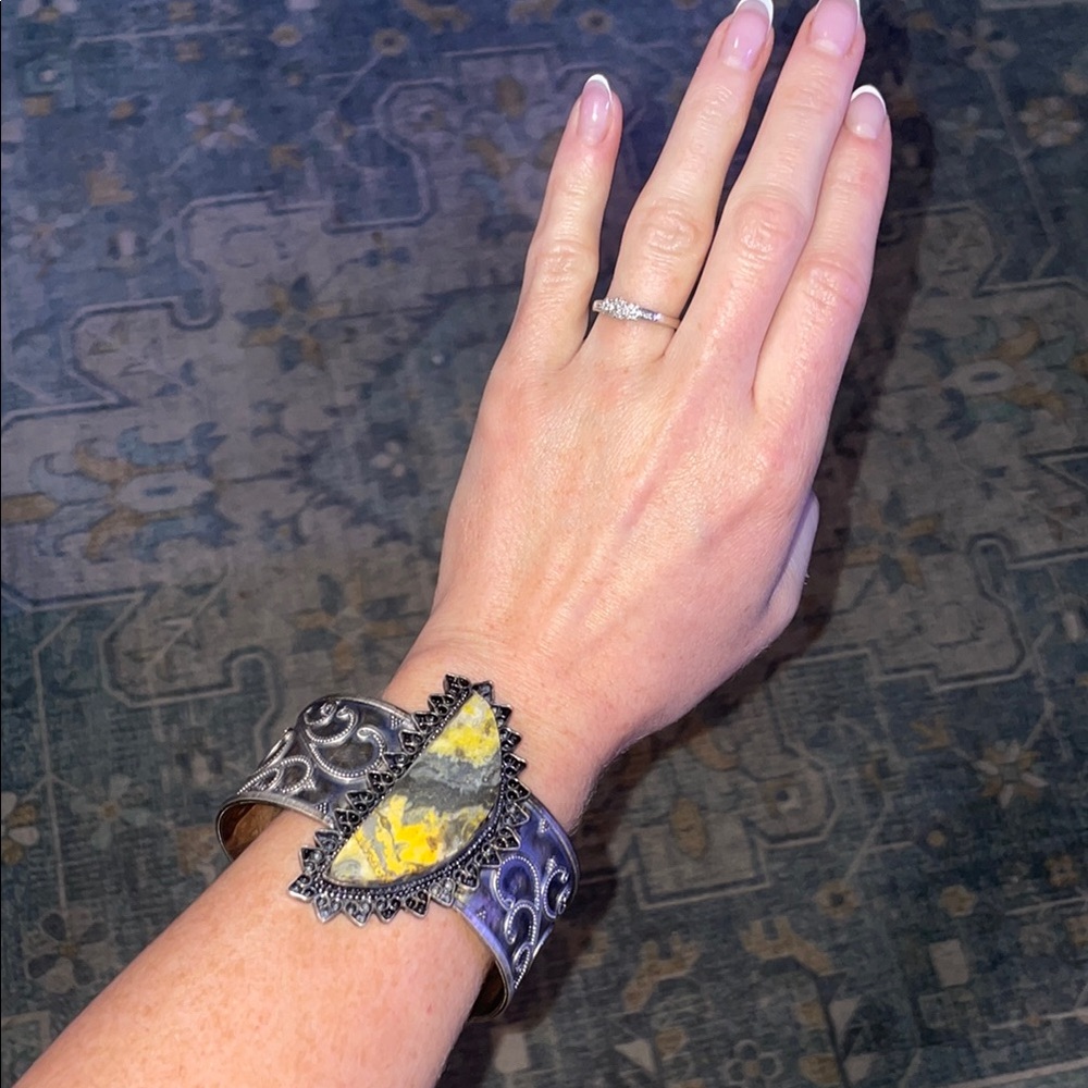 Bumble Bee Jasper Cuff Bracelet - image 4